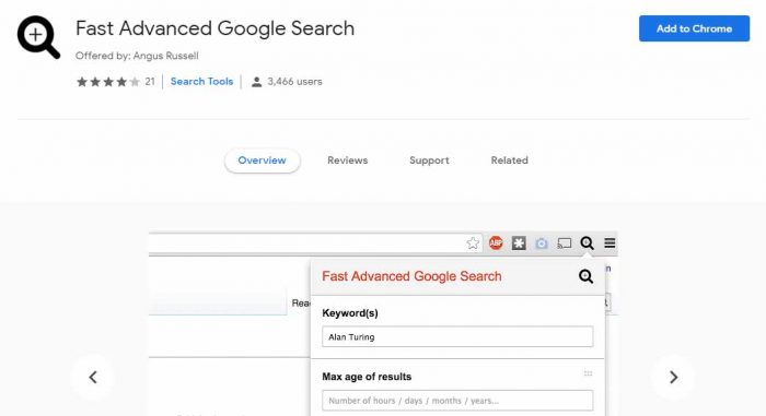Fast Advanced Google Search
