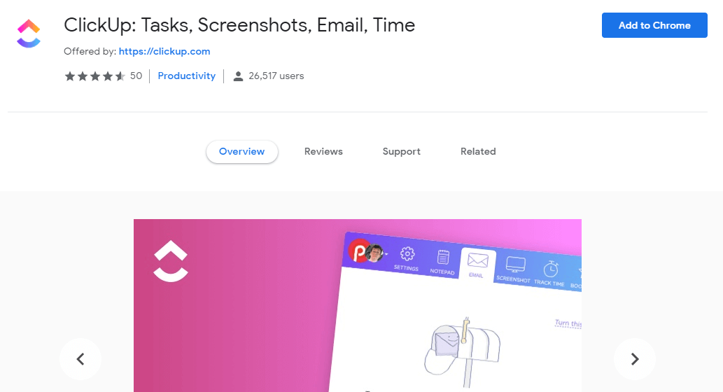 clickup - Best Google Chrome Extension for Work